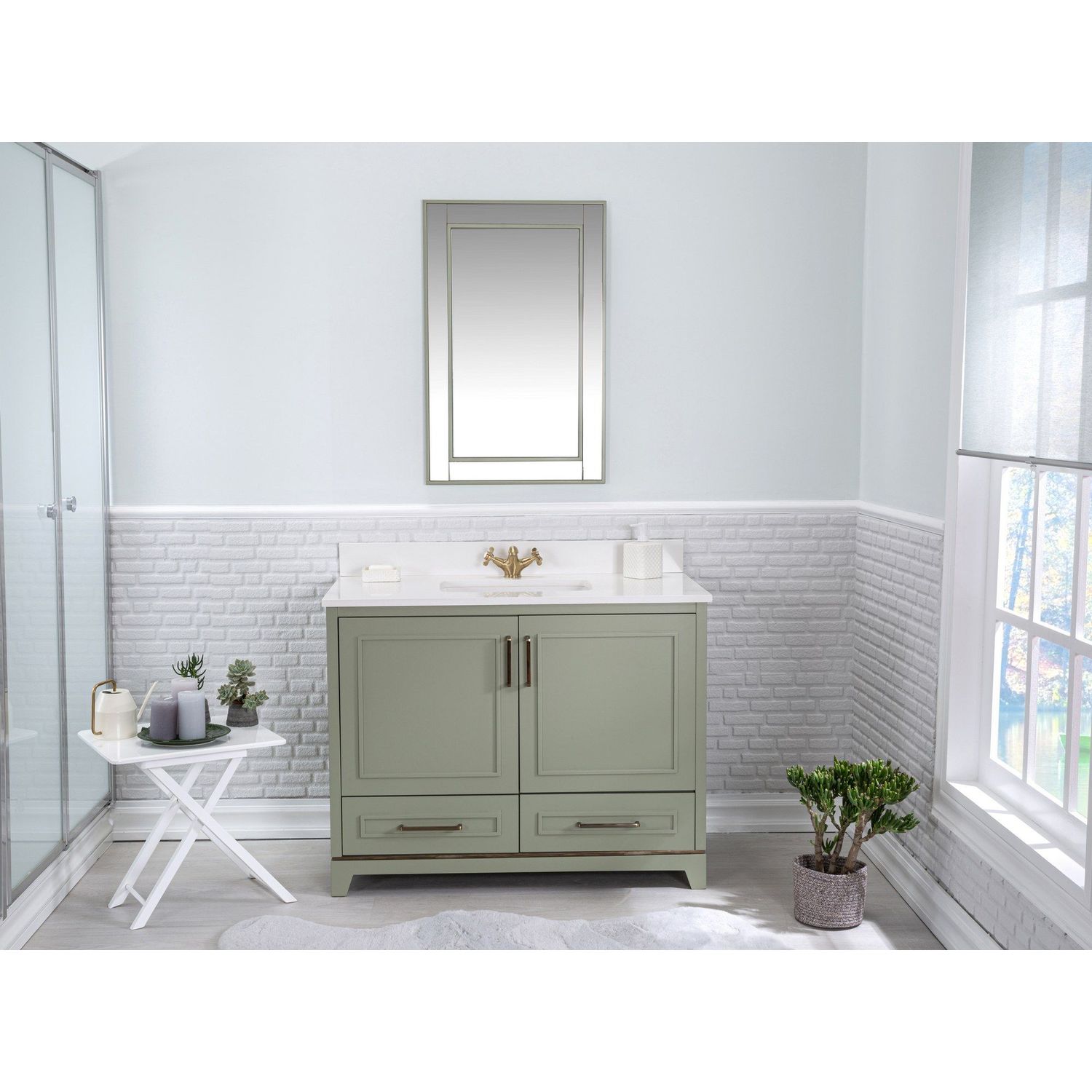 Kylpyhuoneryhmä Linento Bathroom Ontario 42 Green peili