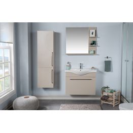 Kylpyhuoneryhmä Linento Bathroom Arches 80 Tan peili sivuhyllyllä + sivukaappi