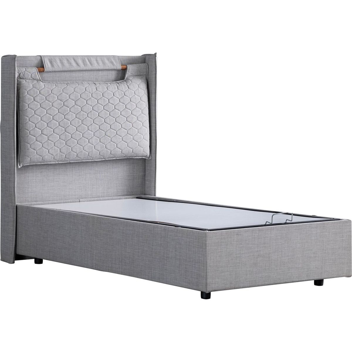 Sänky Linento Furniture Zagreb Bby 90x200cm vaaleanharmaa