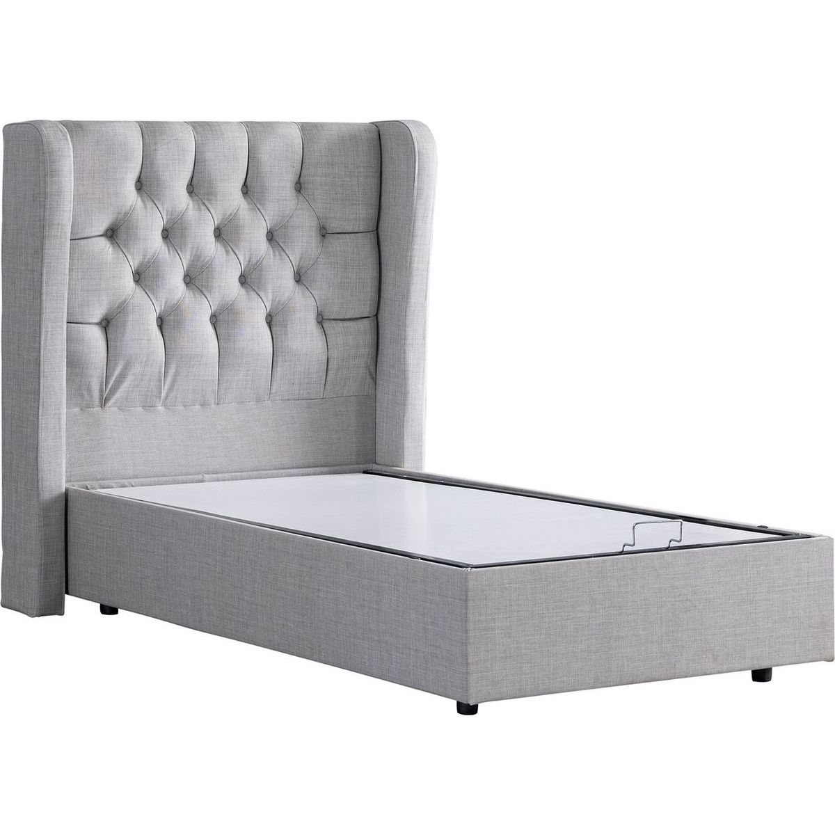 Sänky Linento Furniture Riga Bby 90x200cm vaaleanharmaa