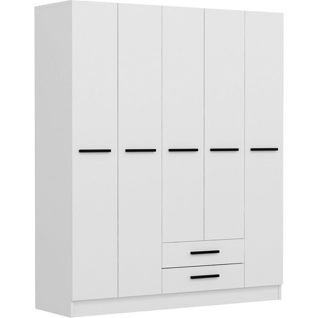 Vaatekaappi Linento Furniture Kale 2293 180x225cm valkoinen