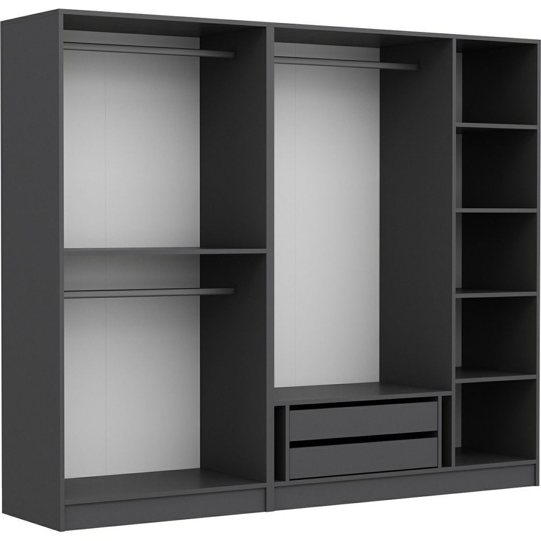 Walk-in closet Linento Furniture Kale 210x225cm antrasiitti