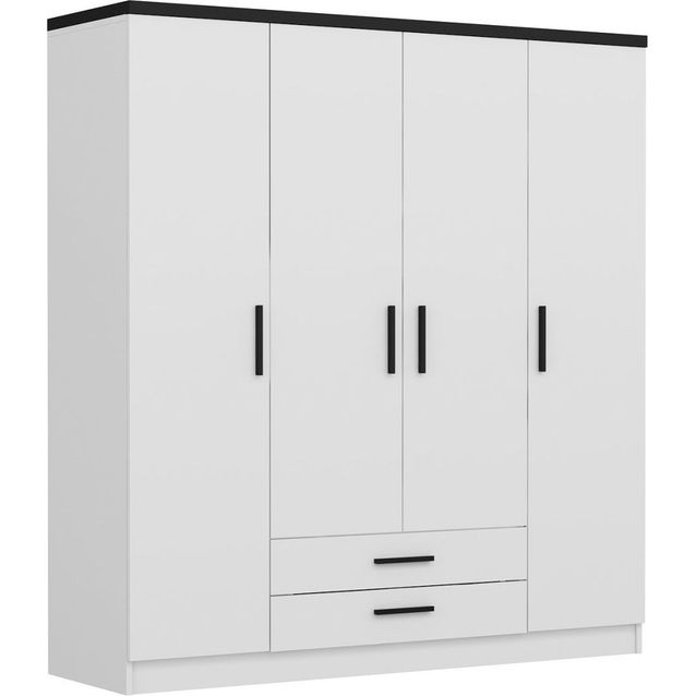 Vaatekaappi Linento Furniture Kale Plus 3908 210x180cm valkoinen