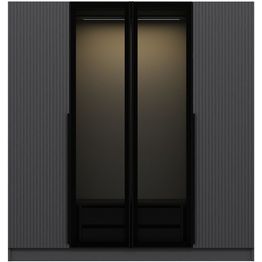 Vaatekaappi Linento Furniture Kale Plus 210x180cm 2 läpikuultavaa ovea eri värejä