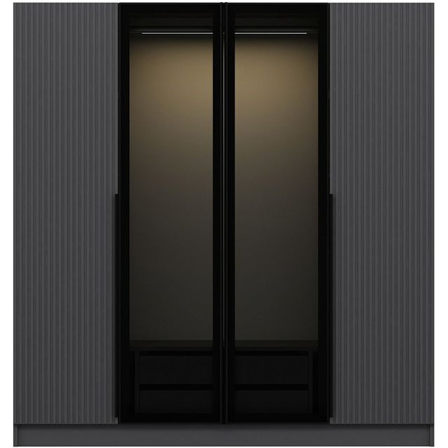 Vaatekaappi Linento Furniture Kale Plus 7802 210x180cm harmaa