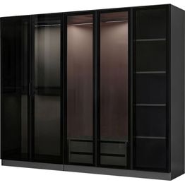 Vaatekaappi Linento Furniture Kale 6091 210x225cm antrasiitti/musta