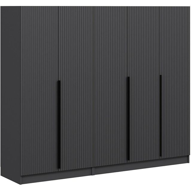 Vaatekaappi Linento Furniture Kale Plus 7775 210x225cm antrasiitti