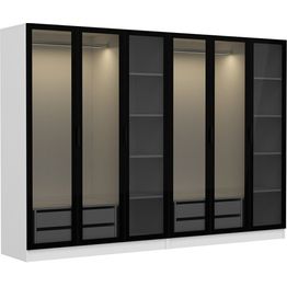 Vaatekaappi Linento Furniture Kale 210x270cm 4 vetolaatikkoa eri värejä