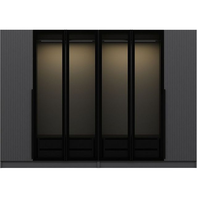 Vaatekaappi Linento Furniture Kale Plus 7805 210x270cm harmaa