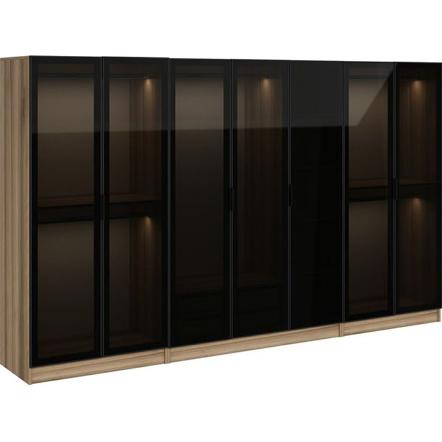 Vaatekaappi Linento Furniture Kale 7652 210x315cm puu/harmaa