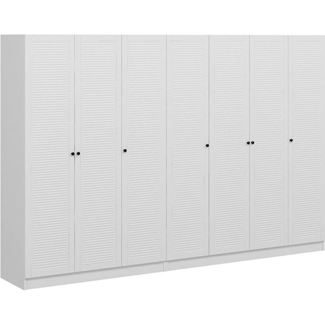 Vaatekaappi Linento Furniture Kale Mebran 8396 190x315cm valkoinen