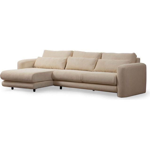 Kulmasohva Linento Furniture Lily vasenkätinen 3-istuttava beige