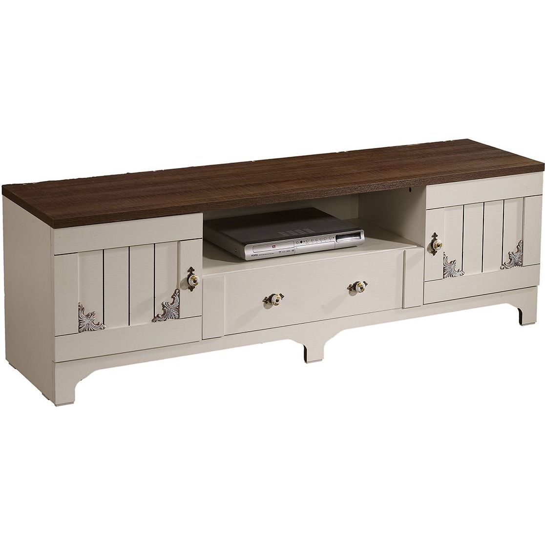 TV-taso Linento Furniture Gazel valkoinen/ruskea