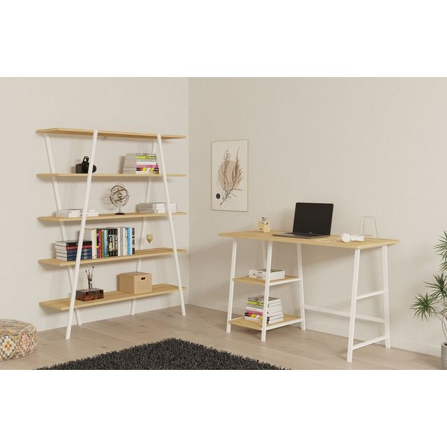 Työpöytä ja kirjahylly Linento Furniture Dobra