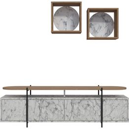 TV-kalusteryhmä Linento Furniture Hanley harmaa/tammi