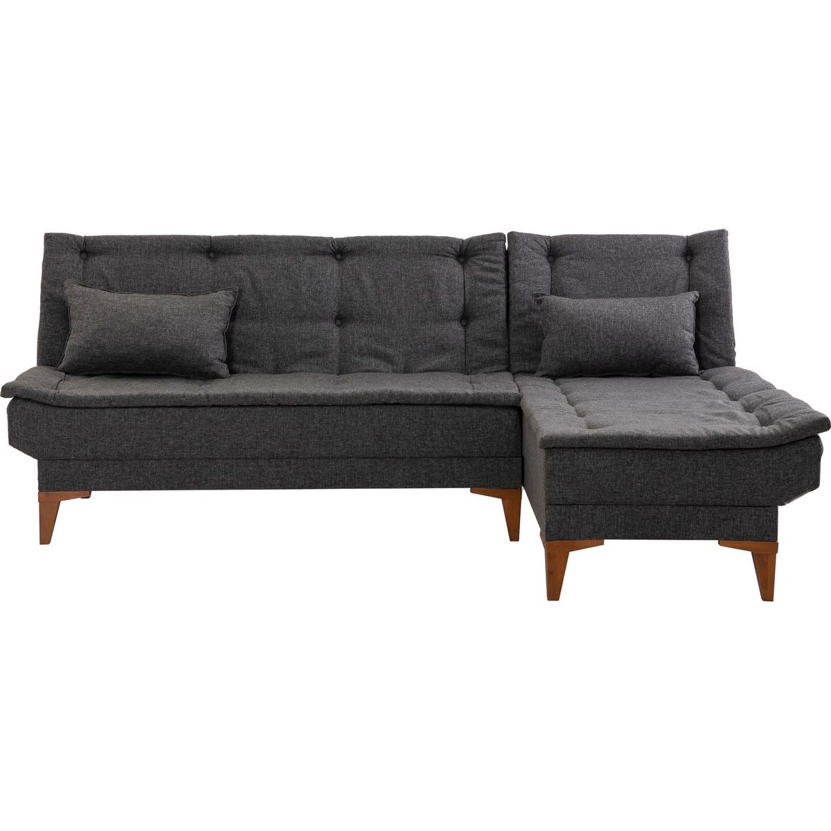 Kulmavuodesohva Linento Furniture Santo oikeakätinen 3-istuttava antrasiitti