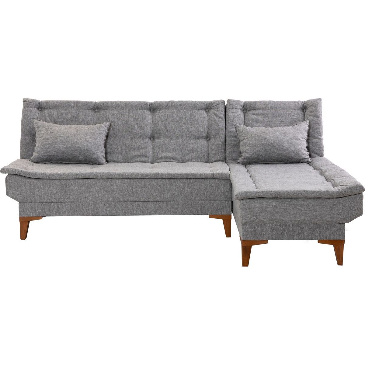 Kulmavuodesohva Linento Furniture Santo oikeakätinen 3-istuttava harmaa