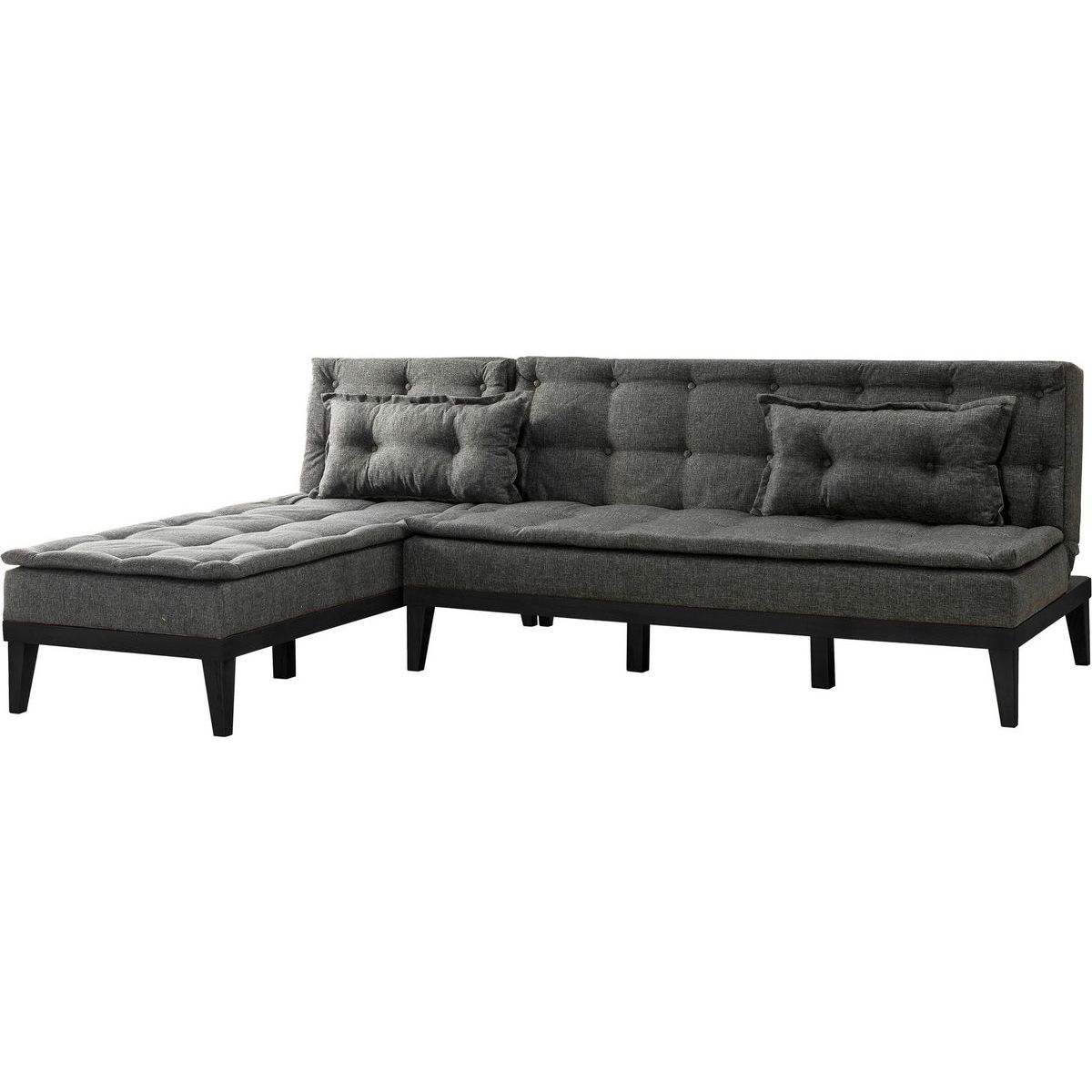 Kulmavuodesohva Linento Furniture Fuocco-S vasenkätinen 3-istuttava antrasiitti