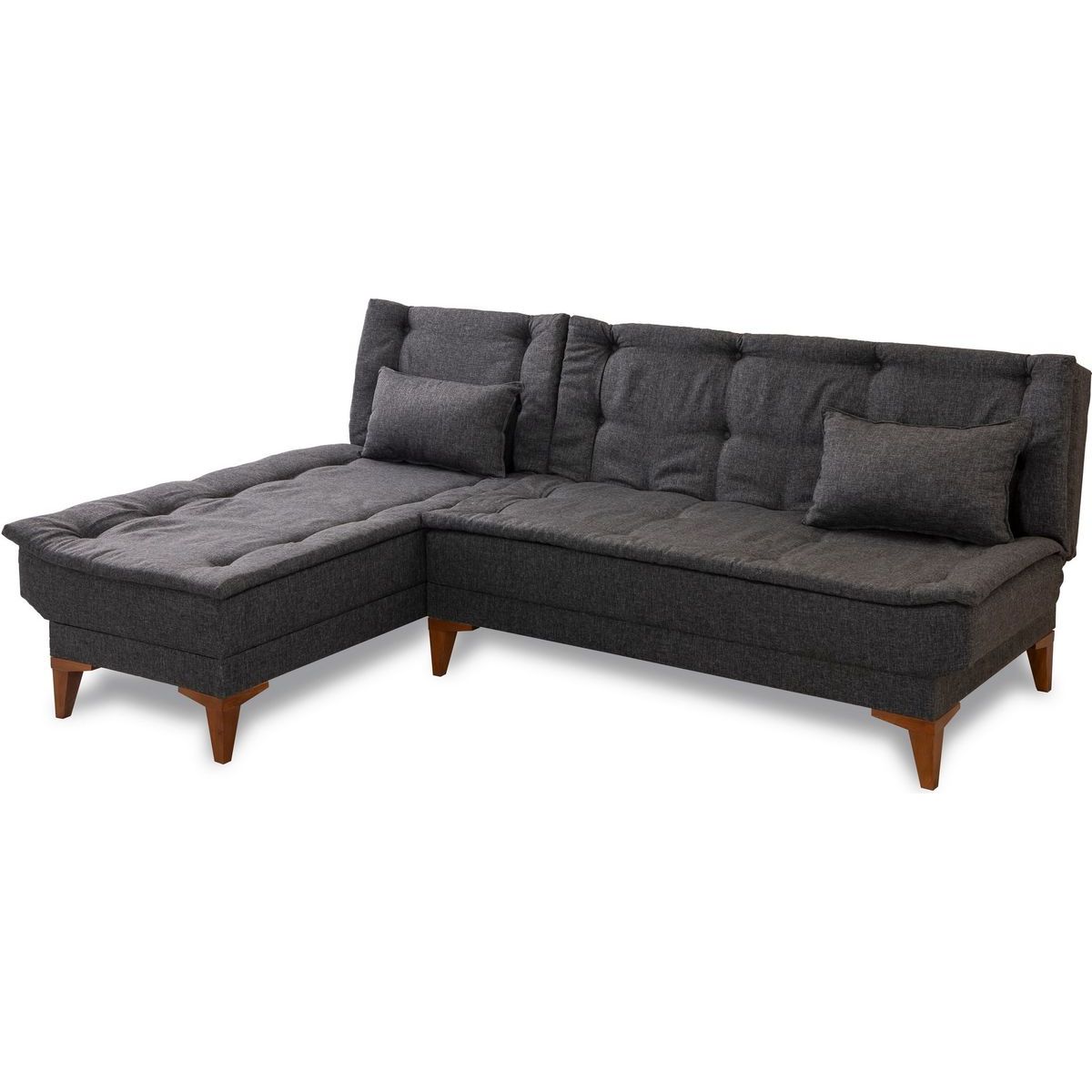 Kulmavuodesohva Linento Furniture Santo vasenkätinen 3-istuttava antrasiitti