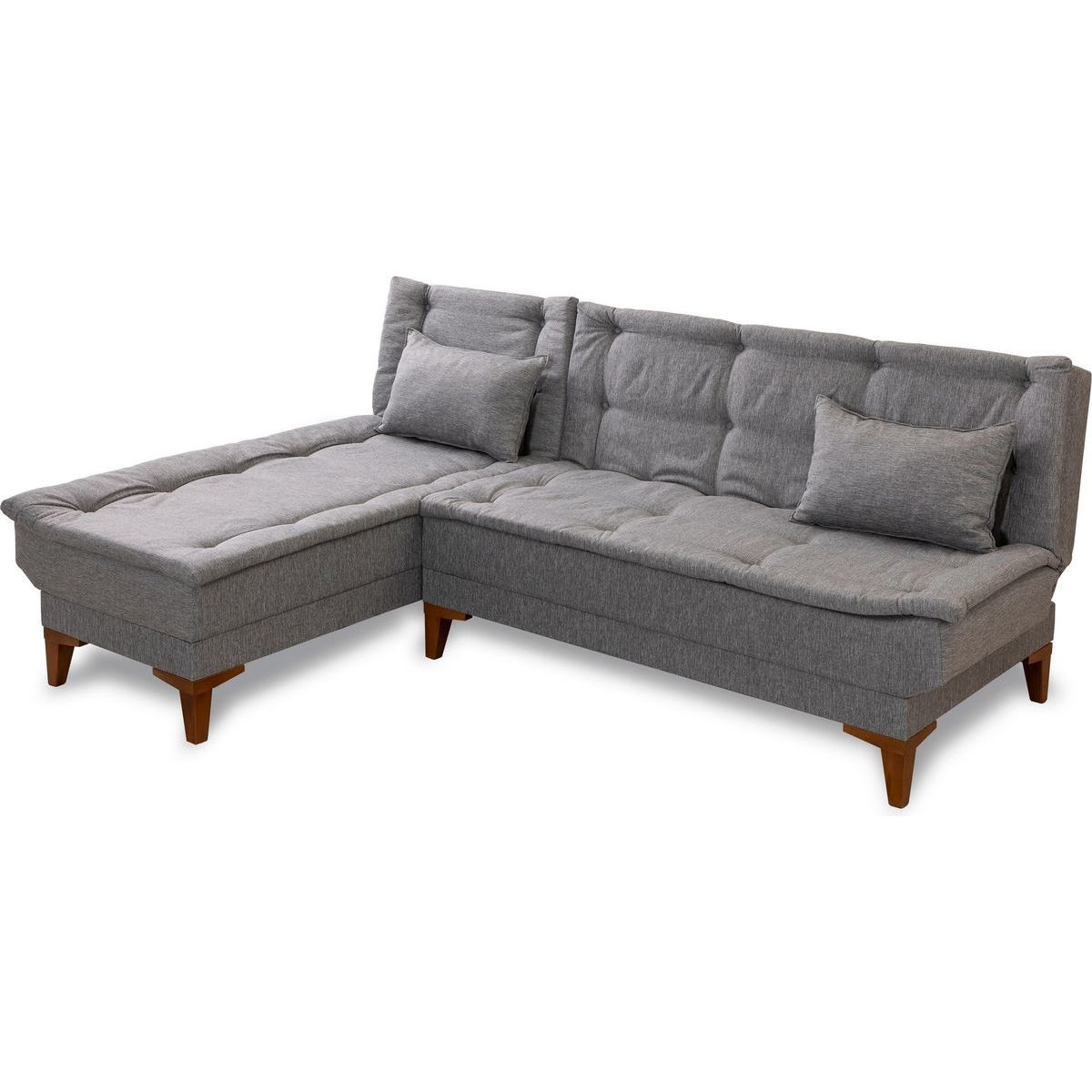 Kulmavuodesohva Linento Furniture Santo vasenkätinen 3-istuttava harmaa