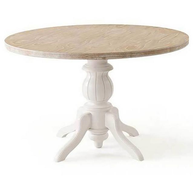 Ruokapöytä Linento Furniture Albero06, Ø120cm, ruskea/valkoinen