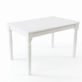 Jatkettava ruokapöytä Linento Furniture Albero26, 120/160x80cm, valkoinen