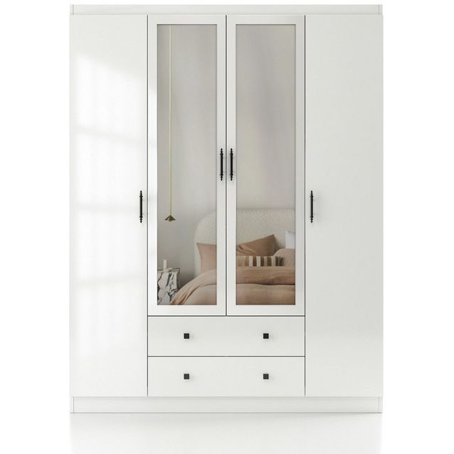 Vaatekaappi Linento Furniture Lavinia 1054 140cm valkoinen