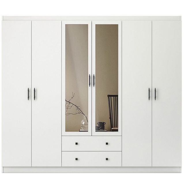Vaatekaappi Linento Furniture Lavinia 1056 210cm valkoinen