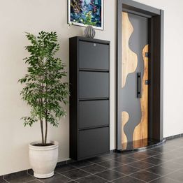 Kenkäkaappi Linento Furniture Locking 4 Piece Metal, 50x163cm