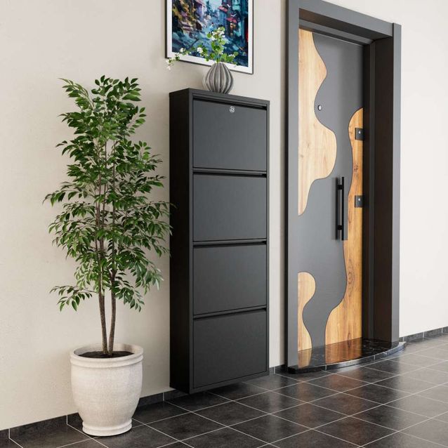 Kenkäkaappi Linento Furniture Locking 4 Piece Metal, 50x163cm