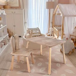 Lasten pöytäsetti Linento Furniture BLTYZ-AKTV061, vaaleanruskea