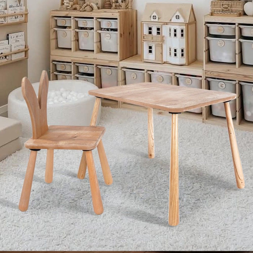 Lasten pöytäsetti Linento Furniture BLTYZ-AKTV060, vaaleanruskea