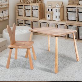 Lasten pöytäsetti Linento Furniture BLTYZ-AKTV060, vaaleanruskea