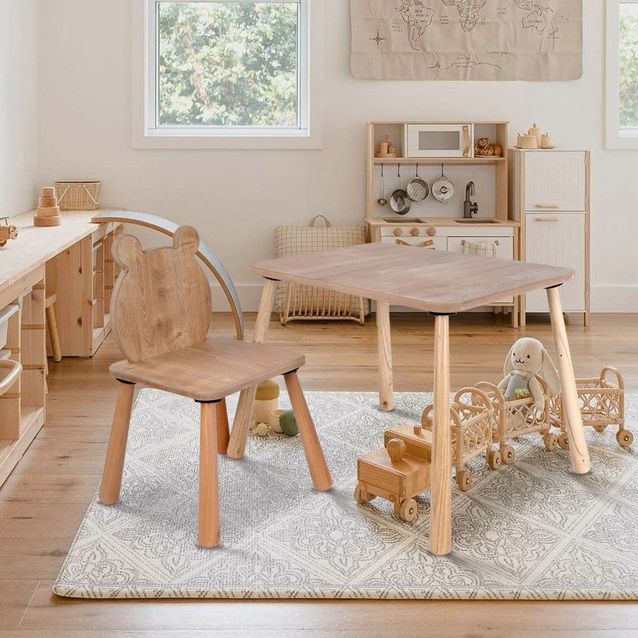 Lasten pöytäsetti Linento Furniture BLTYZ-AKTV063, vaaleanruskea