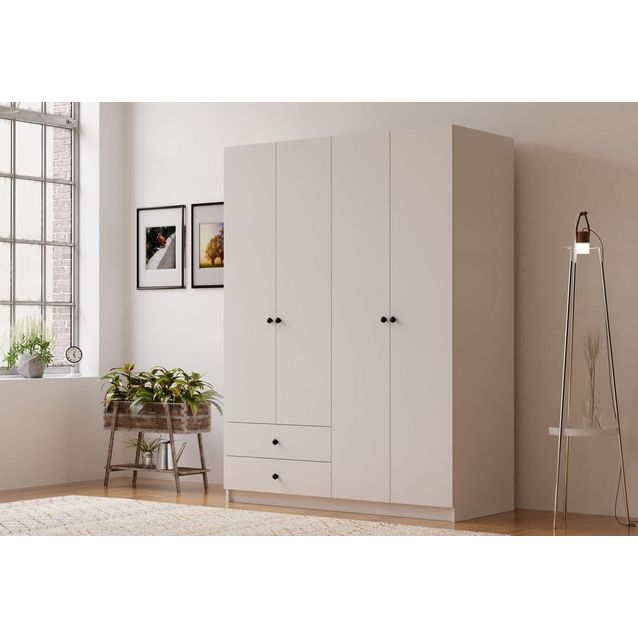 Vaatekaappi Linento Furniture Rb-067, 120x180cm, mattavalkoinen