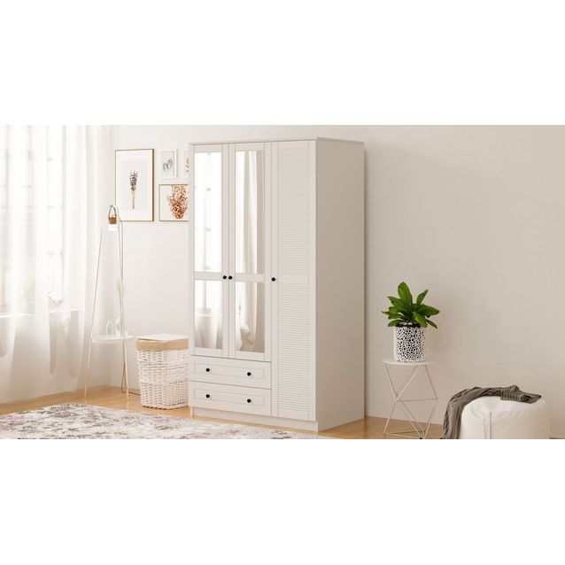 Vaatekaappi Linento Furniture Rb-062-03, 140x184cm, mattavalkoinen