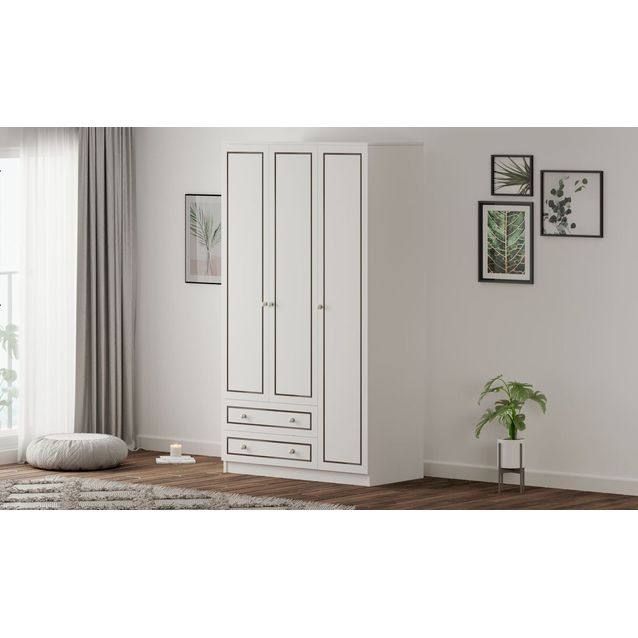 Vaatekaappi Linento Furniture Rb-093-01, 105x182cm, mattavalkoinen