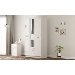 Vaatekaappi Linento Furniture Rb-168-01-009, 105x210cm, mattavalkoinen