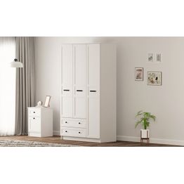 Vaatekaappi Linento Furniture Rb-168-01-003, 105x210cm, mattavalkoinen