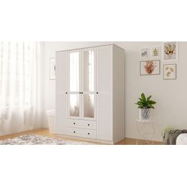 Vaatekaappi Linento Furniture Rb-063-02, 140x210cm, mattavalkoinen