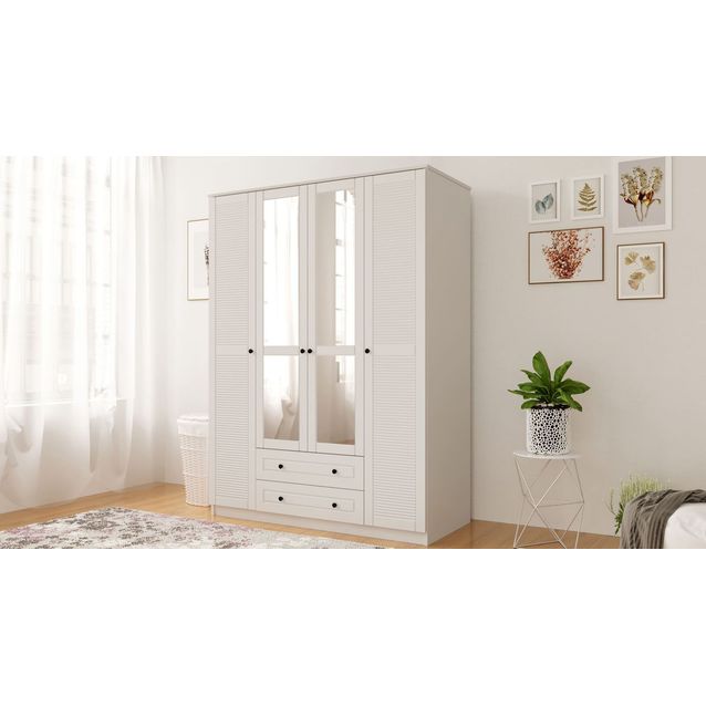 Vaatekaappi Linento Furniture Rb-063-02, 140x210cm, mattavalkoinen