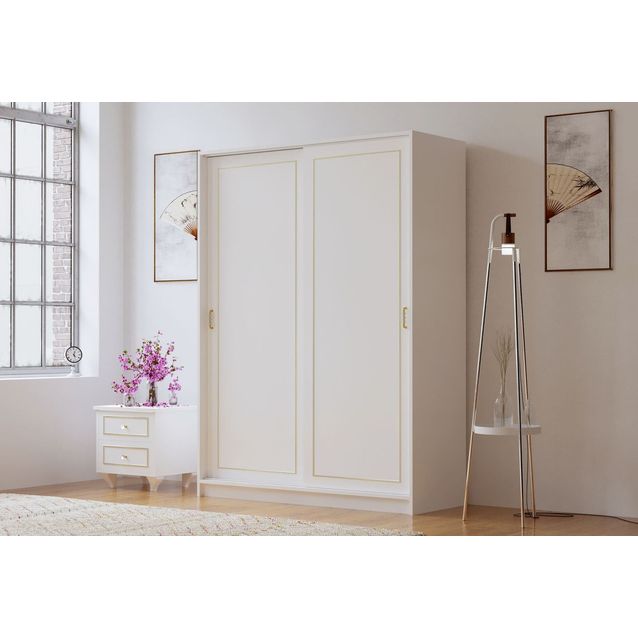 Vaatekaappi Linento Furniture Rb-093, 140x190cm, mattavalkoinen