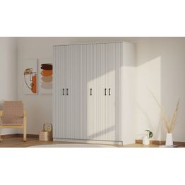 Vaatekaappi Linento Furniture Rb-185-04, 175x184cm, mattavalkoinen