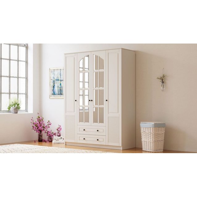 Vaatekaappi Linento Furniture Rb-113, 140x210cm, mattavalkoinen