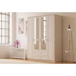 Vaatekaappi Linento Furniture Rb-121-01, 140x210cm, mattavalkoinen
