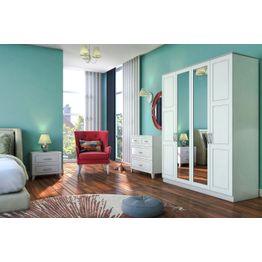 Vaatekaappi Linento Furniture Rb-163, 140x184cm, mattavalkoinen