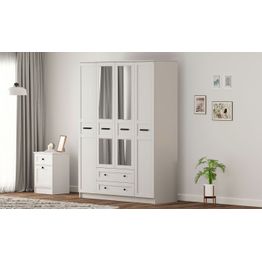 Vaatekaappi Linento Furniture Rb-168-01-010, 140x184cm, mattavalkoinen