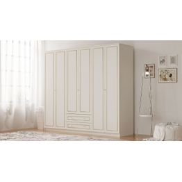 Vaatekaappi Linento Furniture Rb-084, 210x180cm, mattavalkoinen