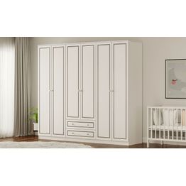 Vaatekaappi Linento Furniture Rb-094-01, 210x180cm, mattavalkoinen