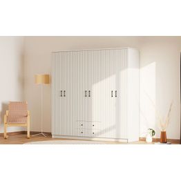 Vaatekaappi Linento Furniture Rb-185-07, 210x210cm, mattavalkoinen